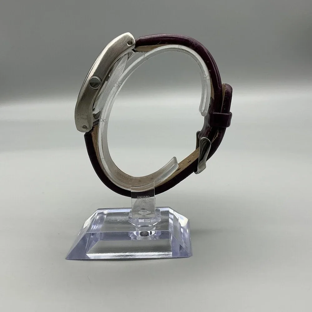 Joan Rivers Classics Women Watch 38mm Silver Tone Purple Leather New Battery